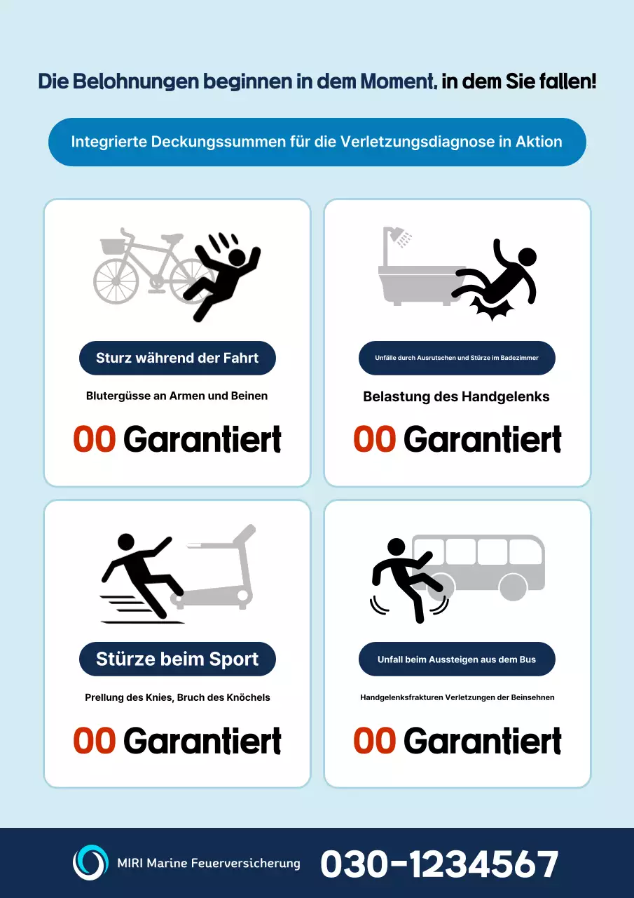 Himmelblaue einfache Versicherungsanzeige