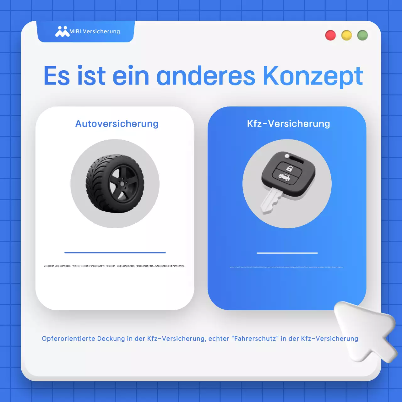 Blue Simple Autoversicherungsanzeige