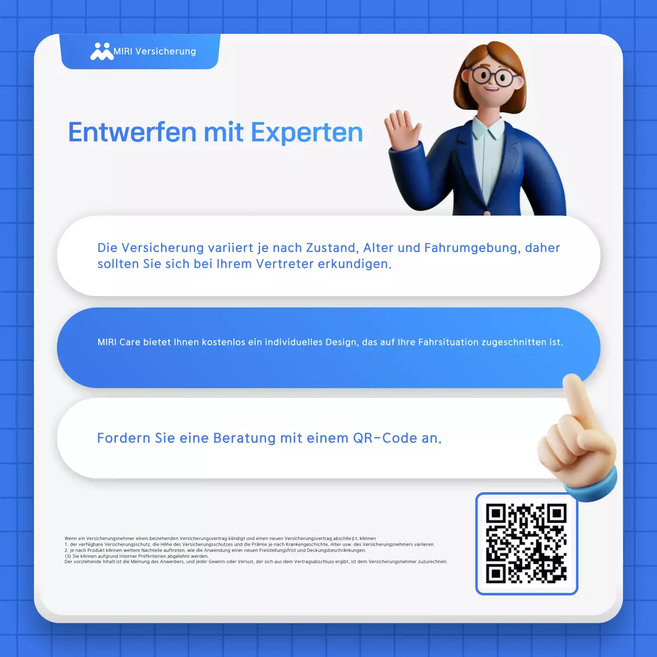 Blue Simple Autoversicherungsanzeige