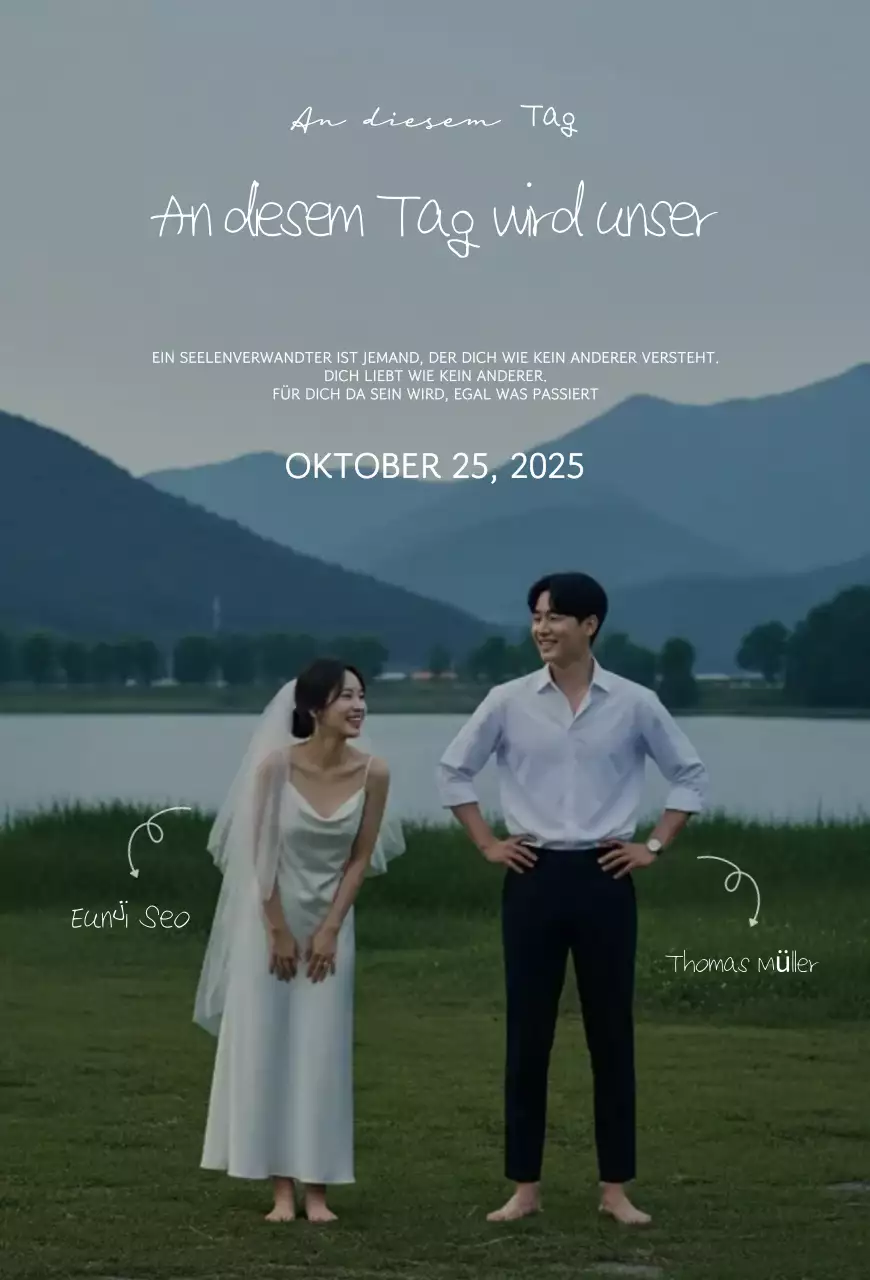 Blaue Natur Hochzeitseinladung