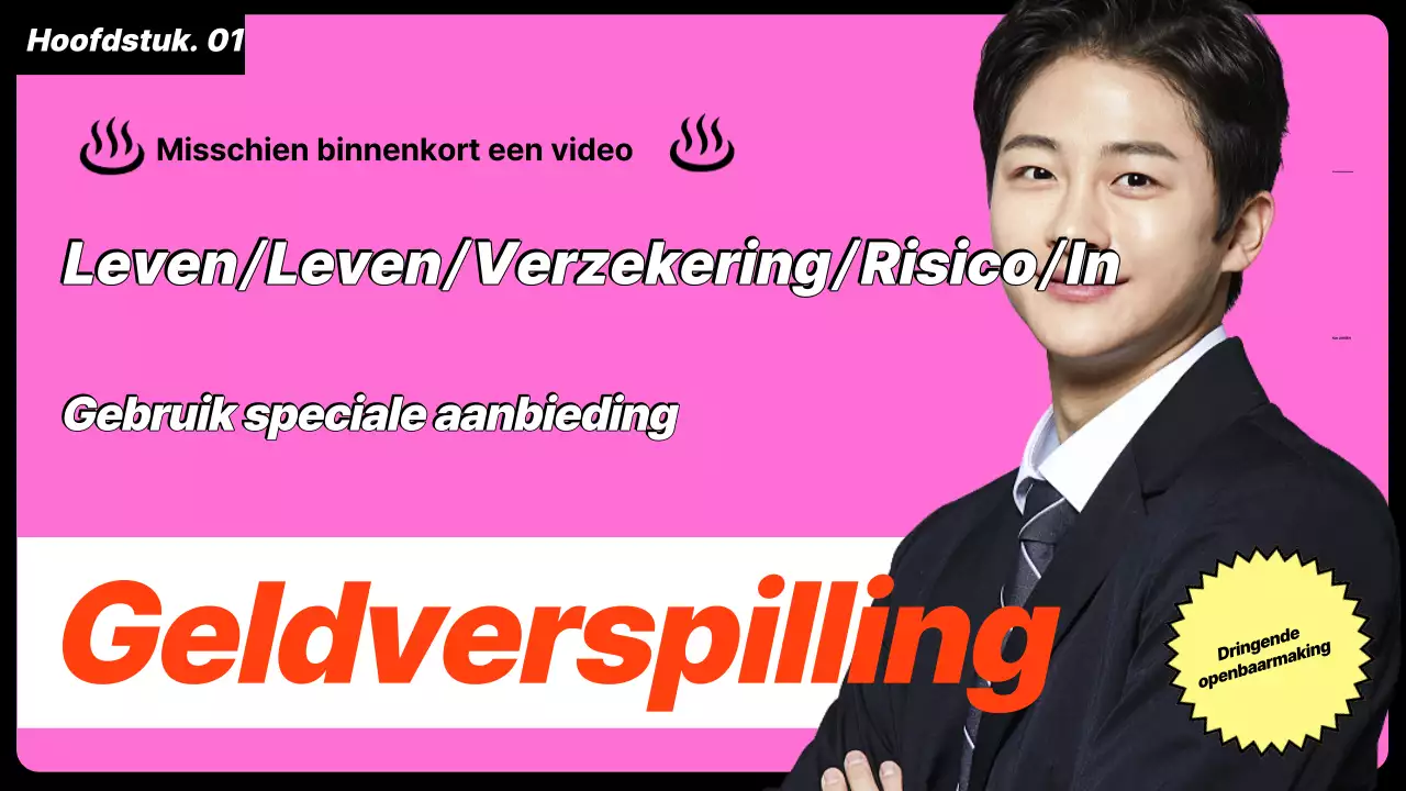 roze schone verzekeringsadvertentie