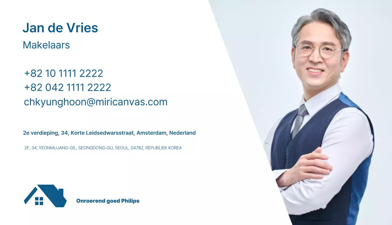 Blauw eenvoudig vastgoedlogo