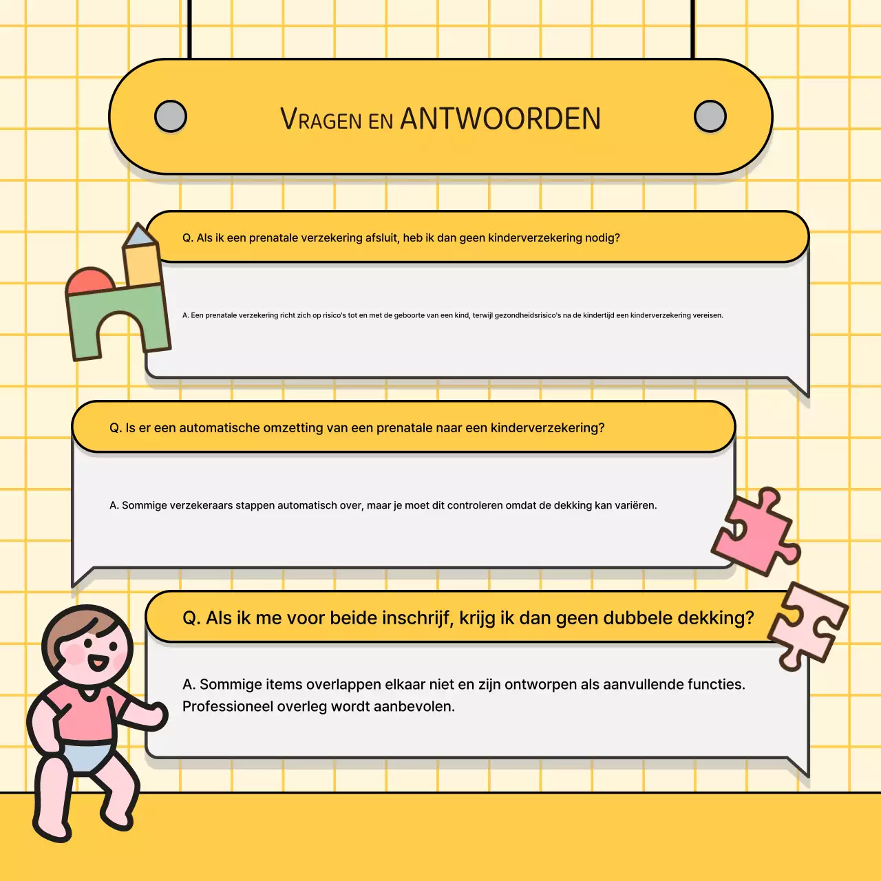 Advertentie voor gele babyverzekering