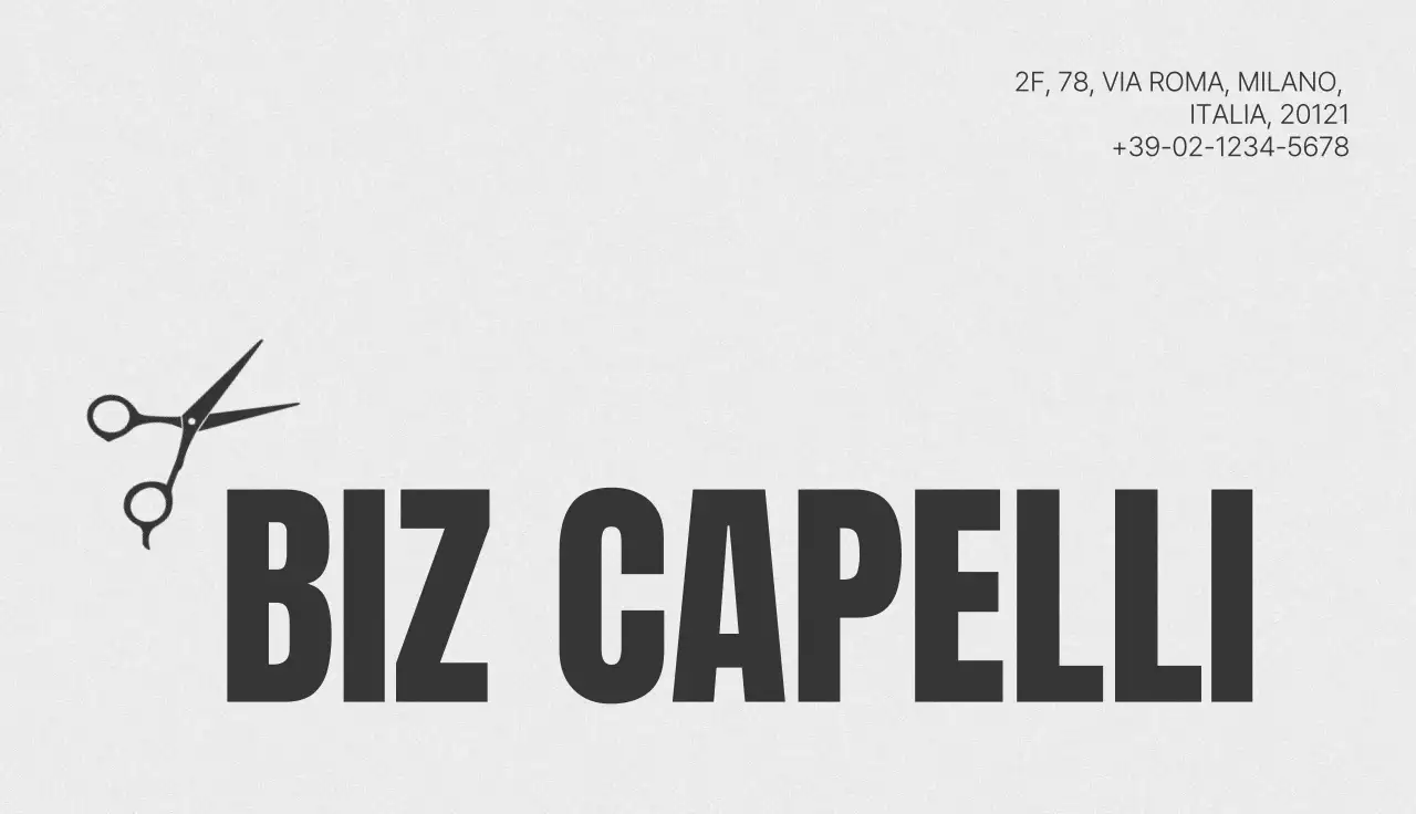 Biglietto da visita semplice grigio per salone di bellezza