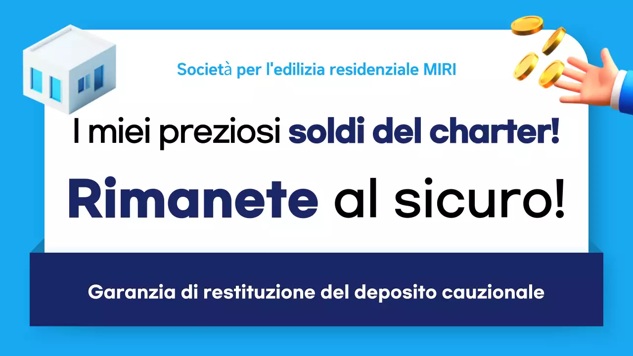 Garanzia di restituzione del deposito blu moderno e blu navy titolo principale