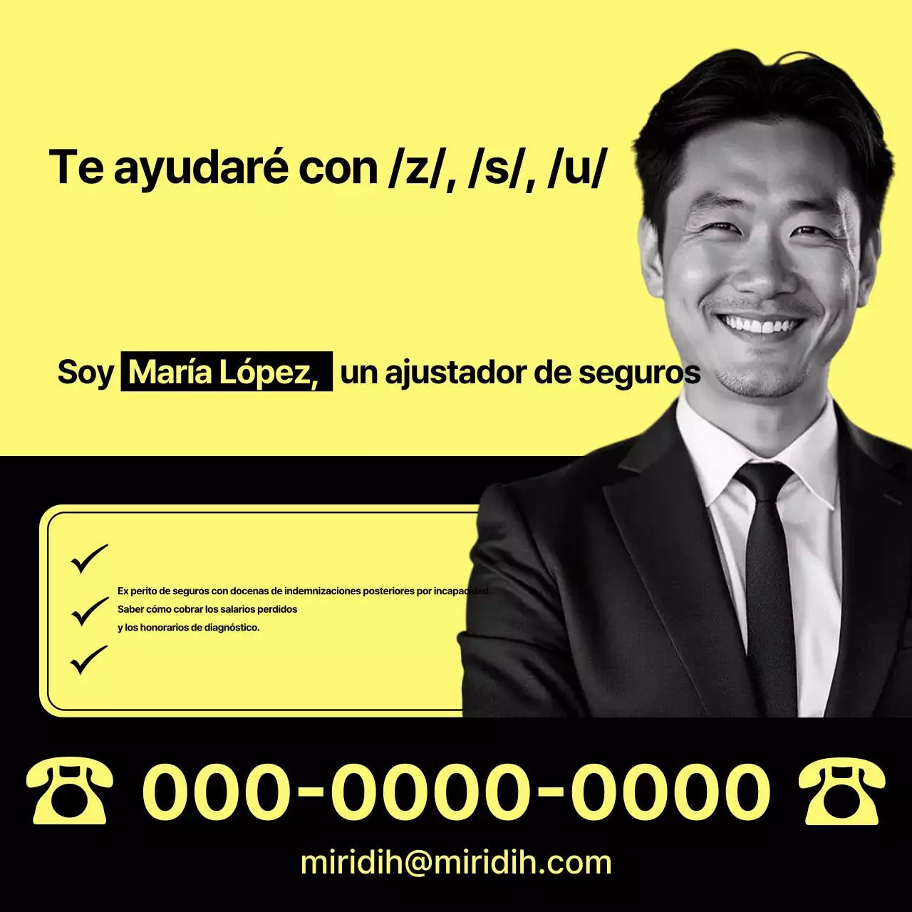 Promoción de seguros moderna amarilla