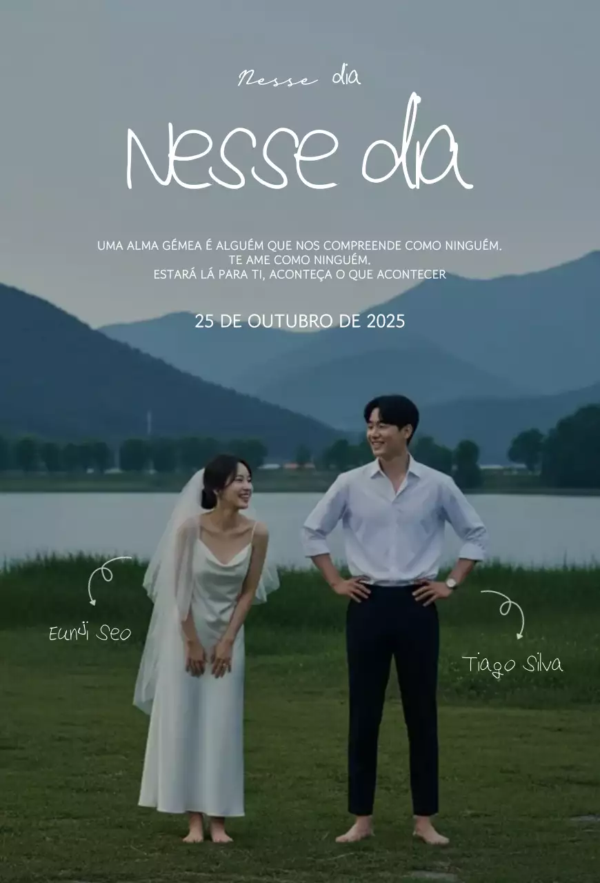 Convite de casamento Blue Nature