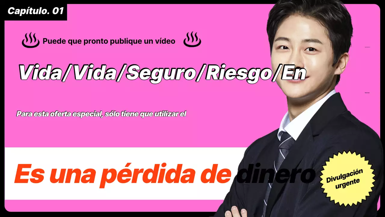 Anuncio de seguros rosa limpio