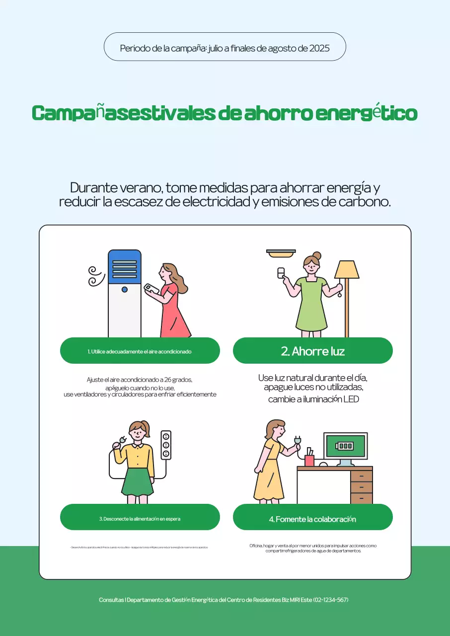 Guía de la campaña de ahorro de energía limpia Sky Blue