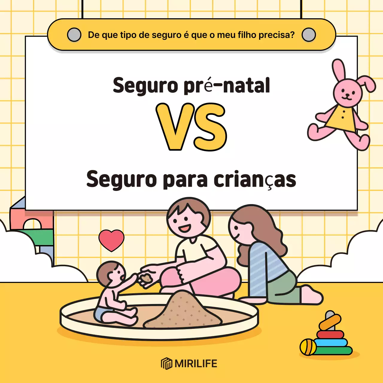 Anúncio de seguro para bebês amarelos