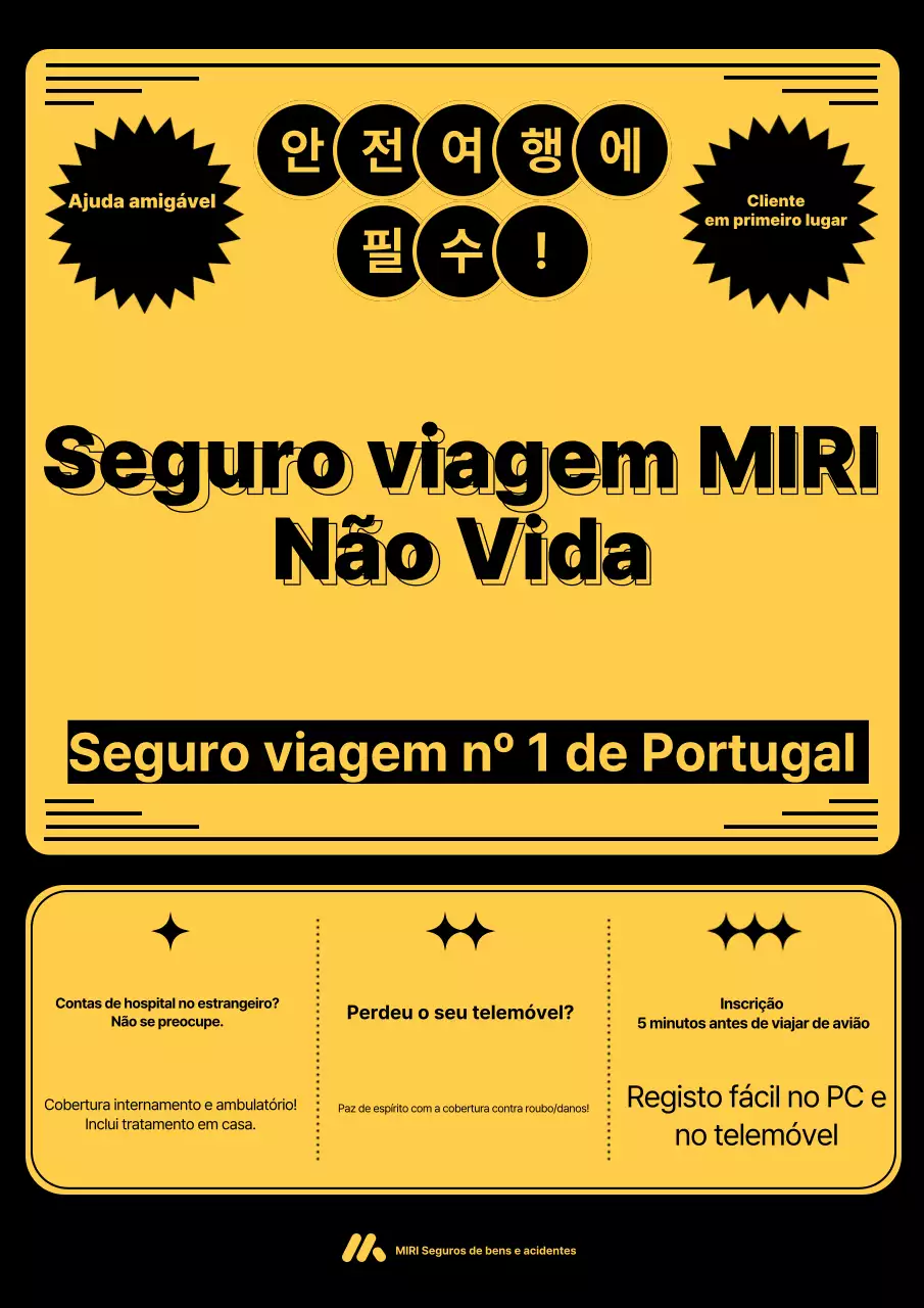 Anúncio de seguro com destaque em amarelo