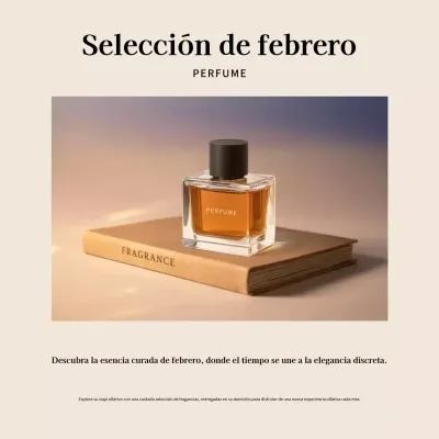 Promoción de fragancia elegante beige