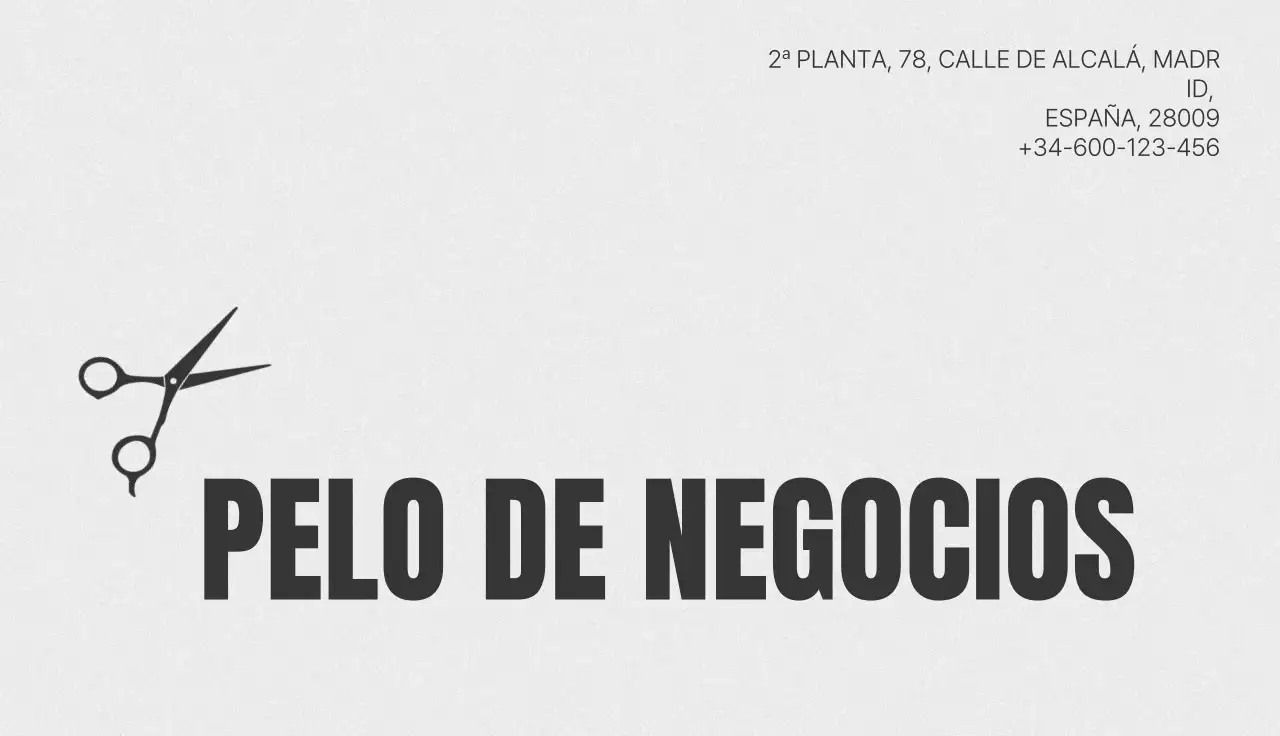 Tarjeta de presentación sencilla de salón de belleza en color gris