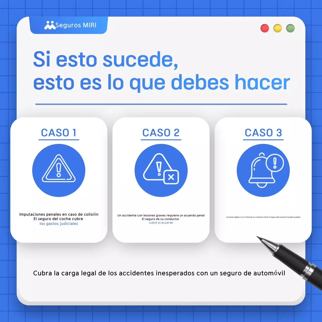 Anuncio de seguro de coche Blue Simple