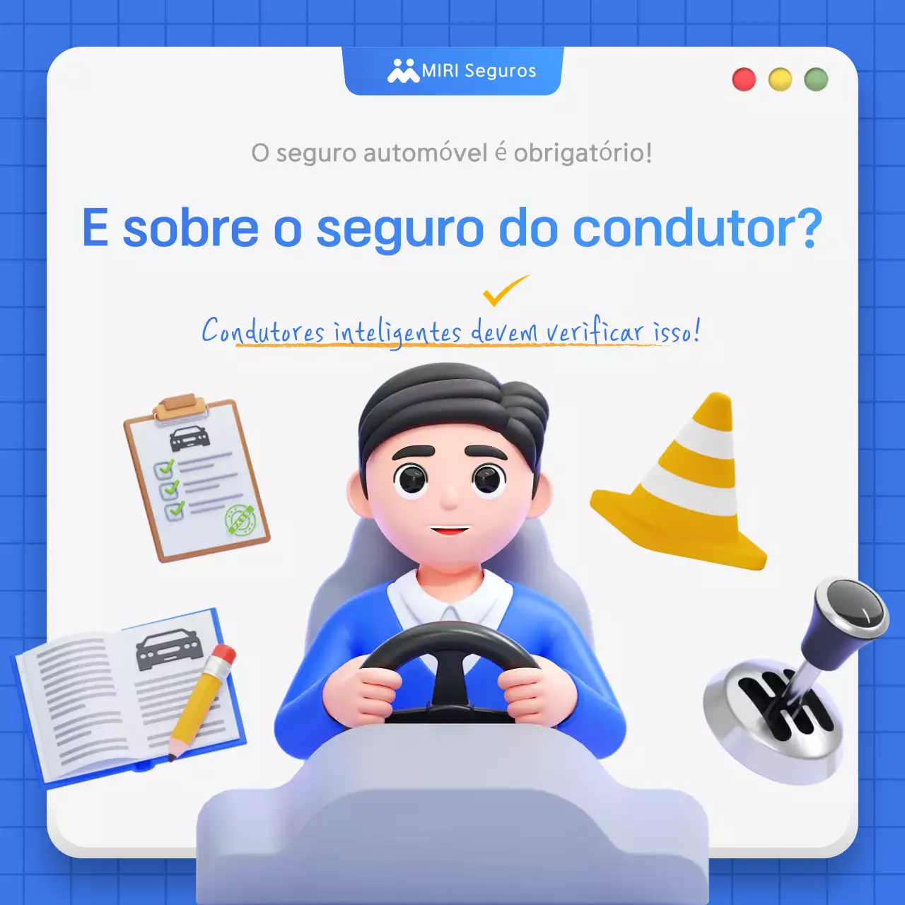 Anúncio de Seguro Automotivo Simples Azul