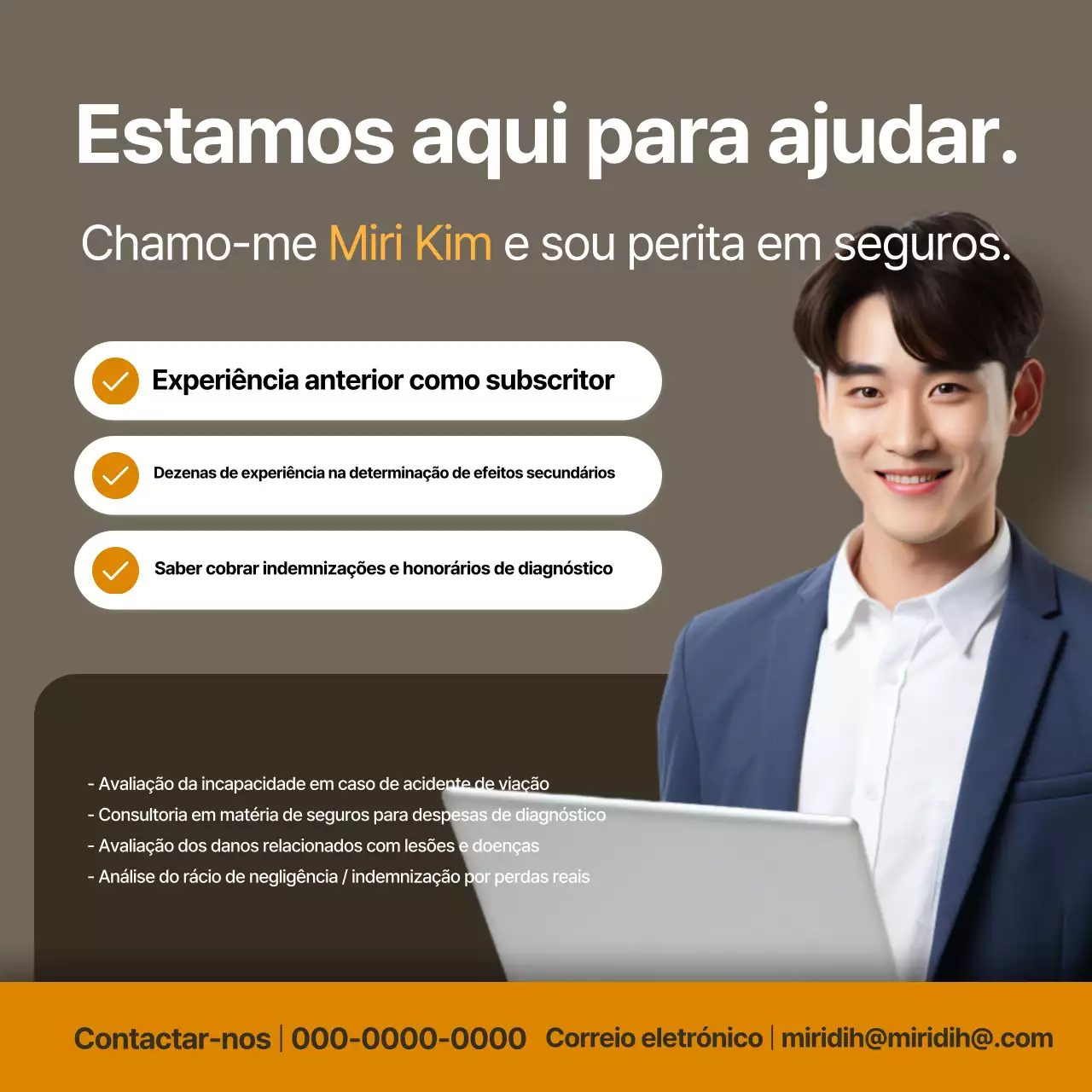 Anúncio de Seguros Modernos Marrons
