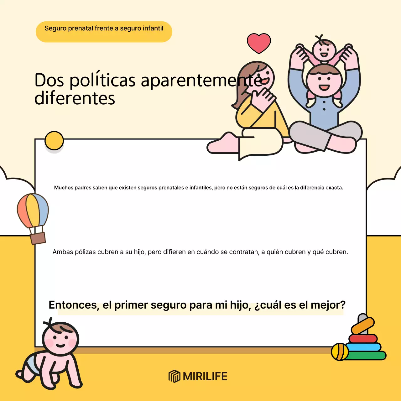 Anuncio de seguros para bebés de Yellow Baby