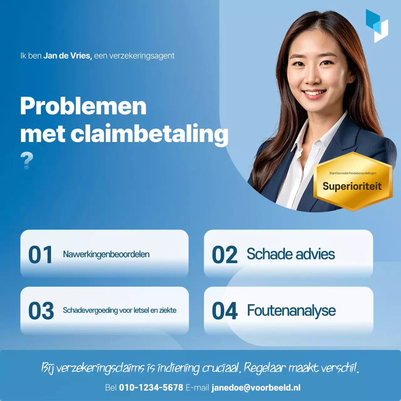 Advertentie voor Blue Modern Insurance Consulting