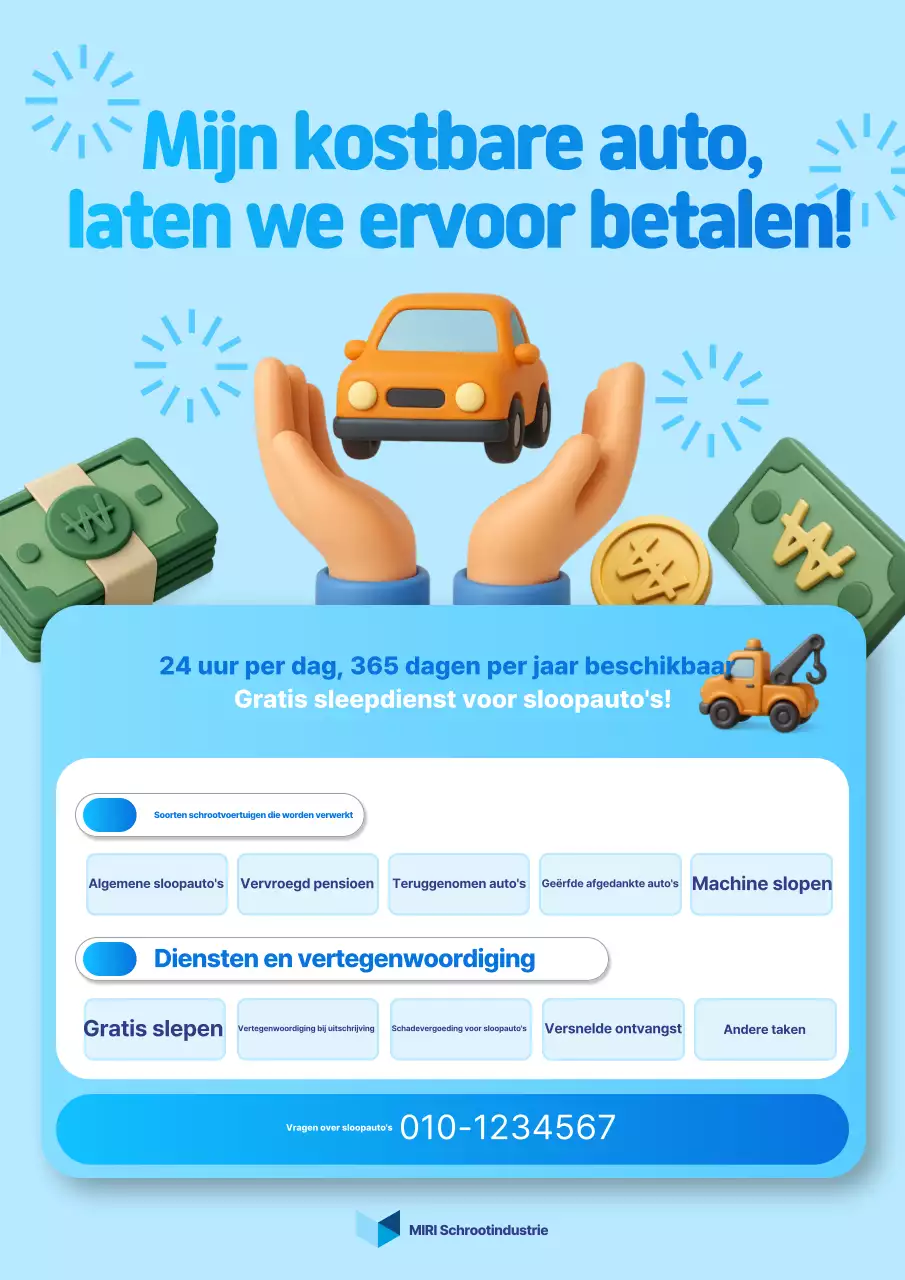 Sky Blue Modern Car Service Promotie