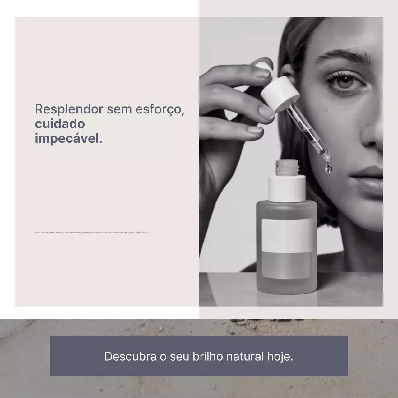 Quadrados de mídia social para promoção de cuidados com a pele modernos bege