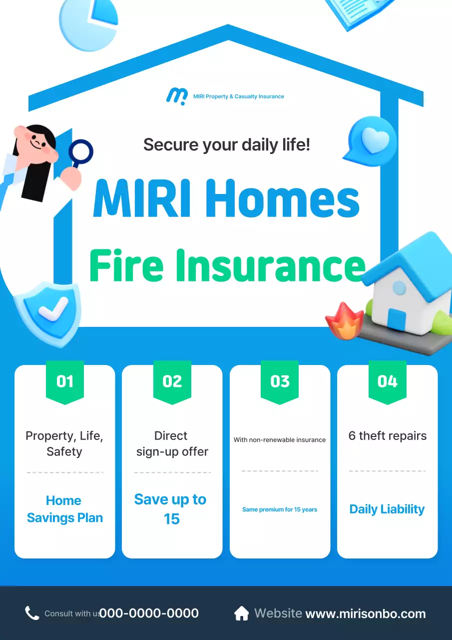 Iklan Asuransi Modern Biru