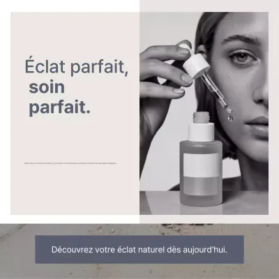 Carrés de promotion des soins de la peau beiges et modernes sur les réseaux sociaux