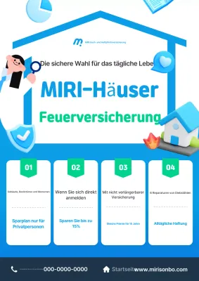 Blaue moderne Versicherungsanzeige