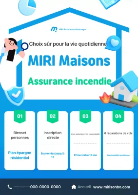 Publicité d'assurance moderne bleue