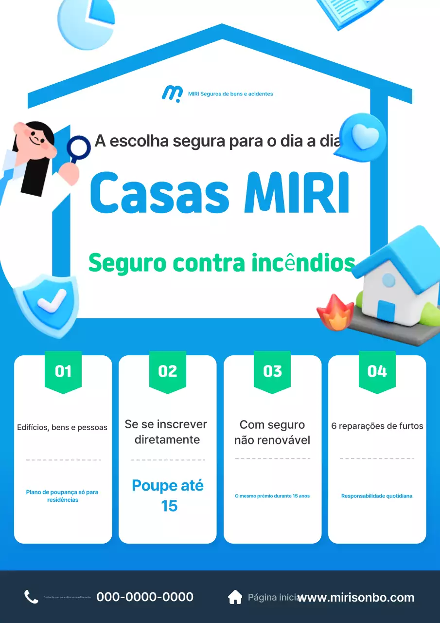 Anúncio de Seguro Moderno Azul