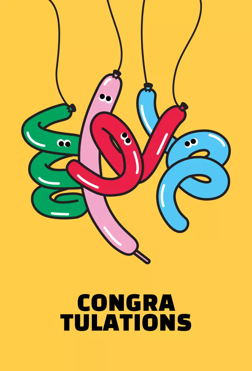 컬러풀하고 키치한 풍선 축하 파티