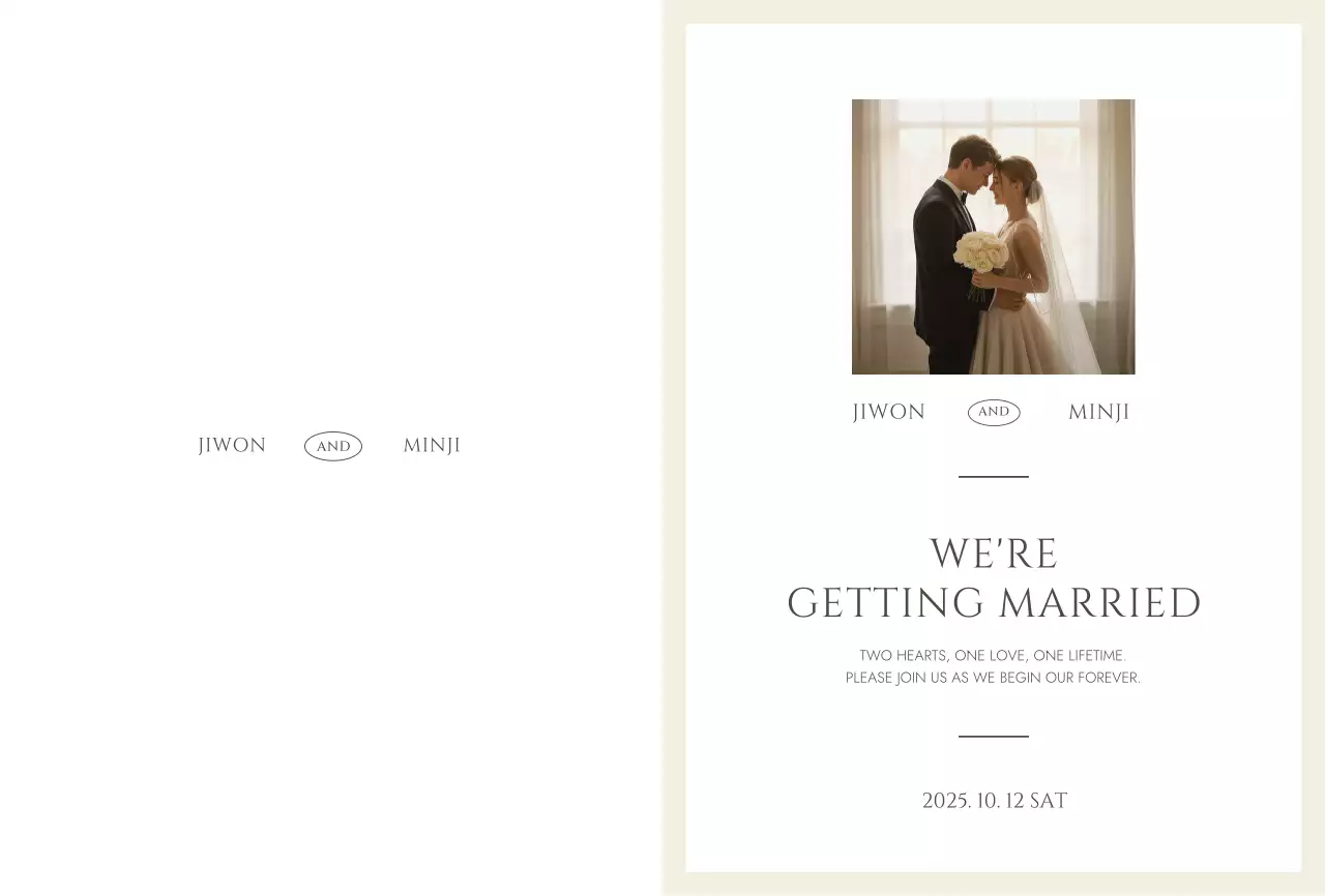 아이보리 클래식 결혼 초대장