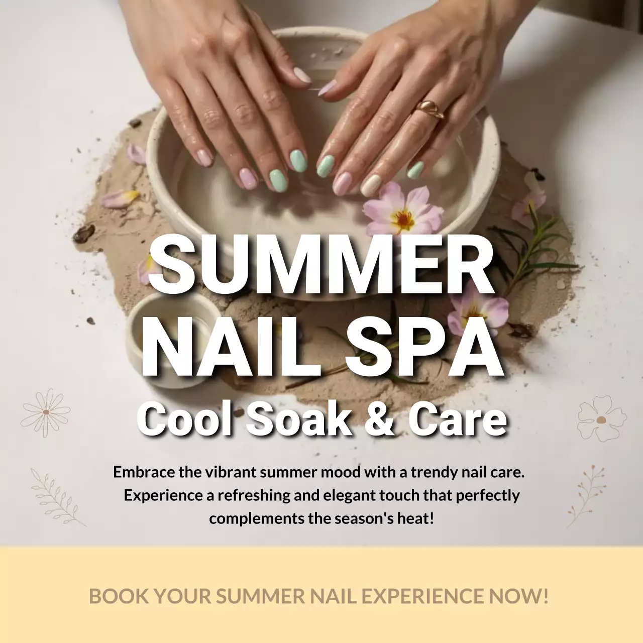 Beige Elegant Nail Spa Advertisement Instagram Post