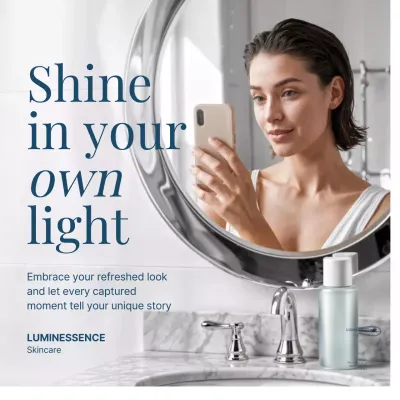 Grey Modern Skincare Advertisement Instagram Post