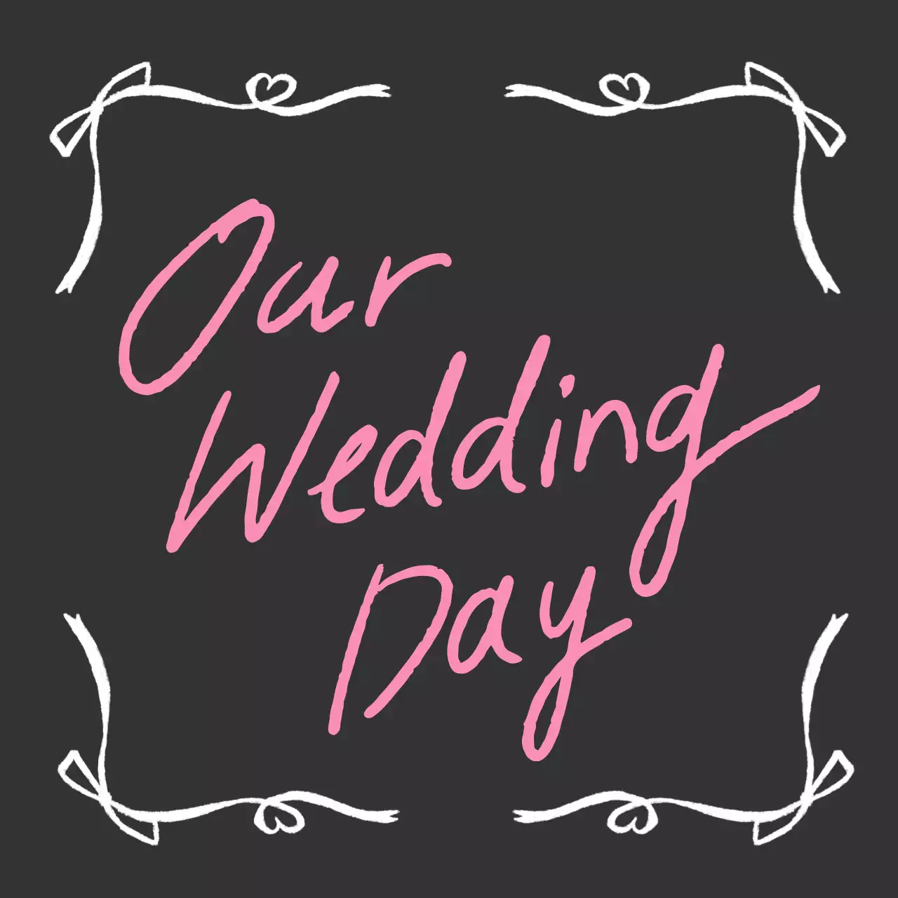 검정 심플 결혼 초대장