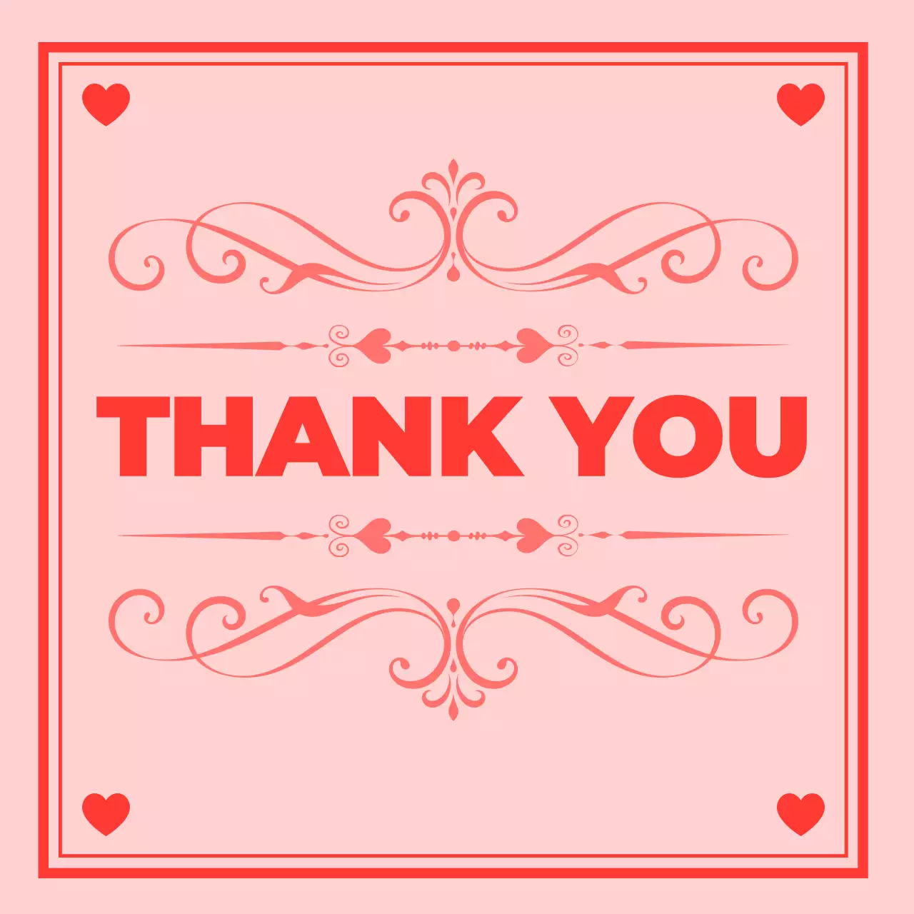 핑크 우아한 감사 편지