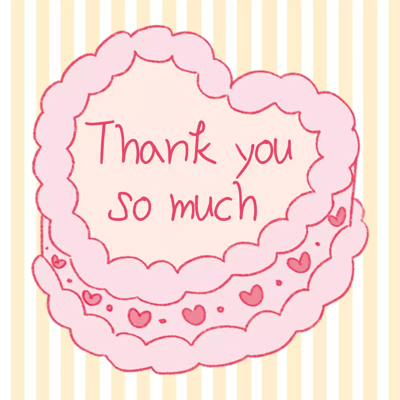 핑크 아기자기한 감사 인사 땡큐 스티커