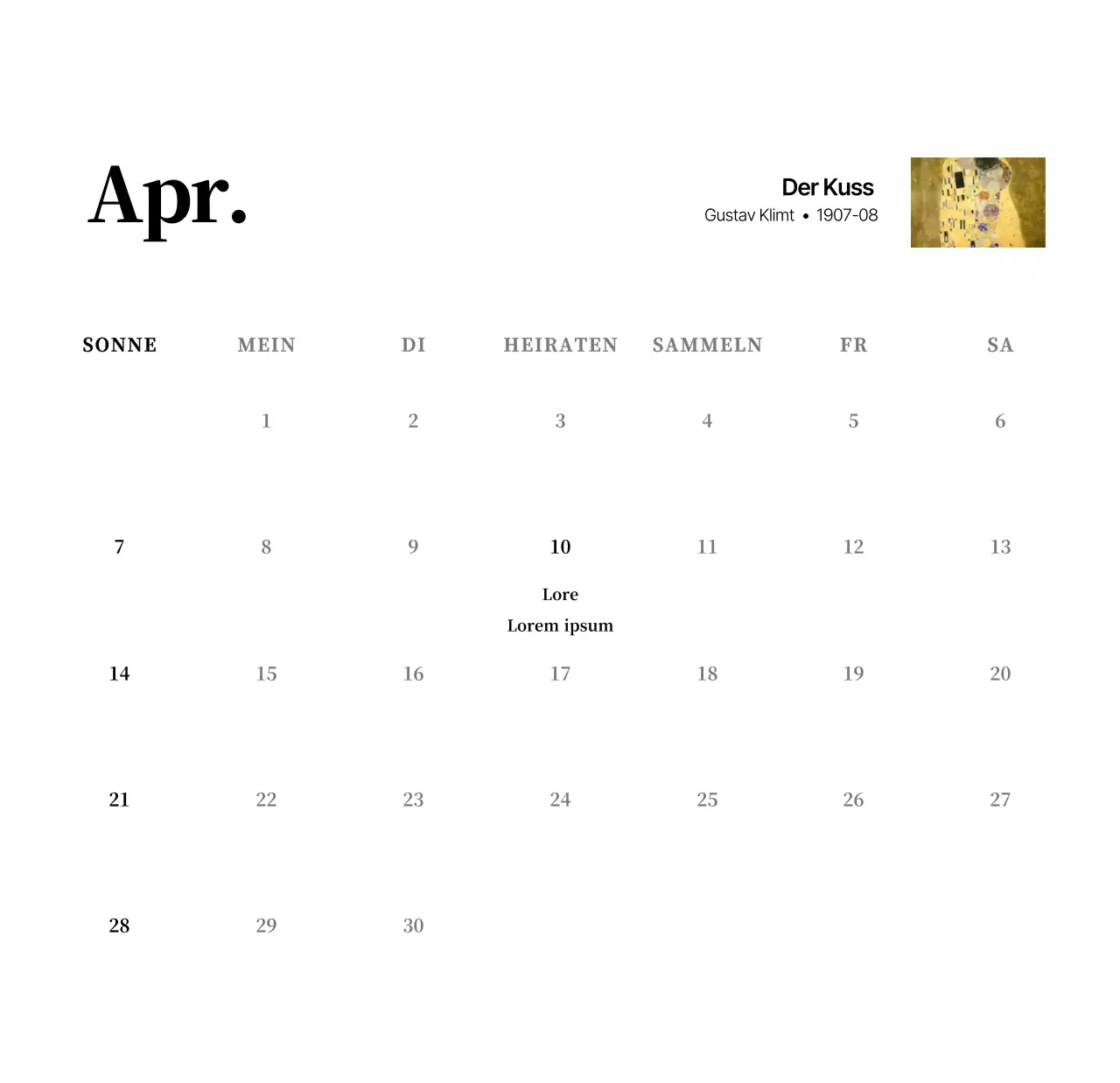 Ein schlichtes, klassisches Meisterwerk in Schwarz und Grau