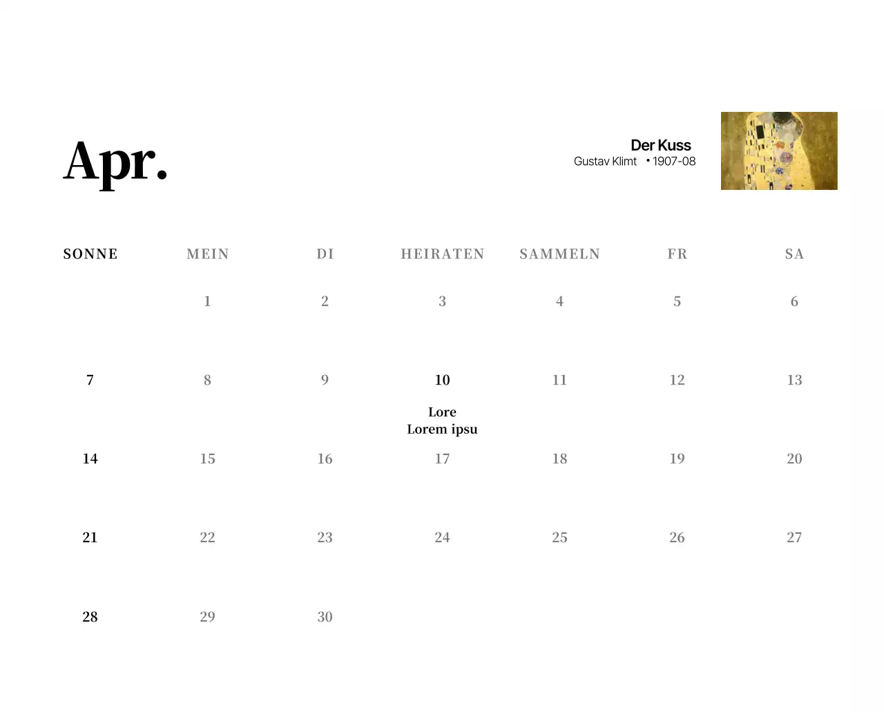 Ein schlichtes, klassisches Meisterwerk in Schwarz und Grau