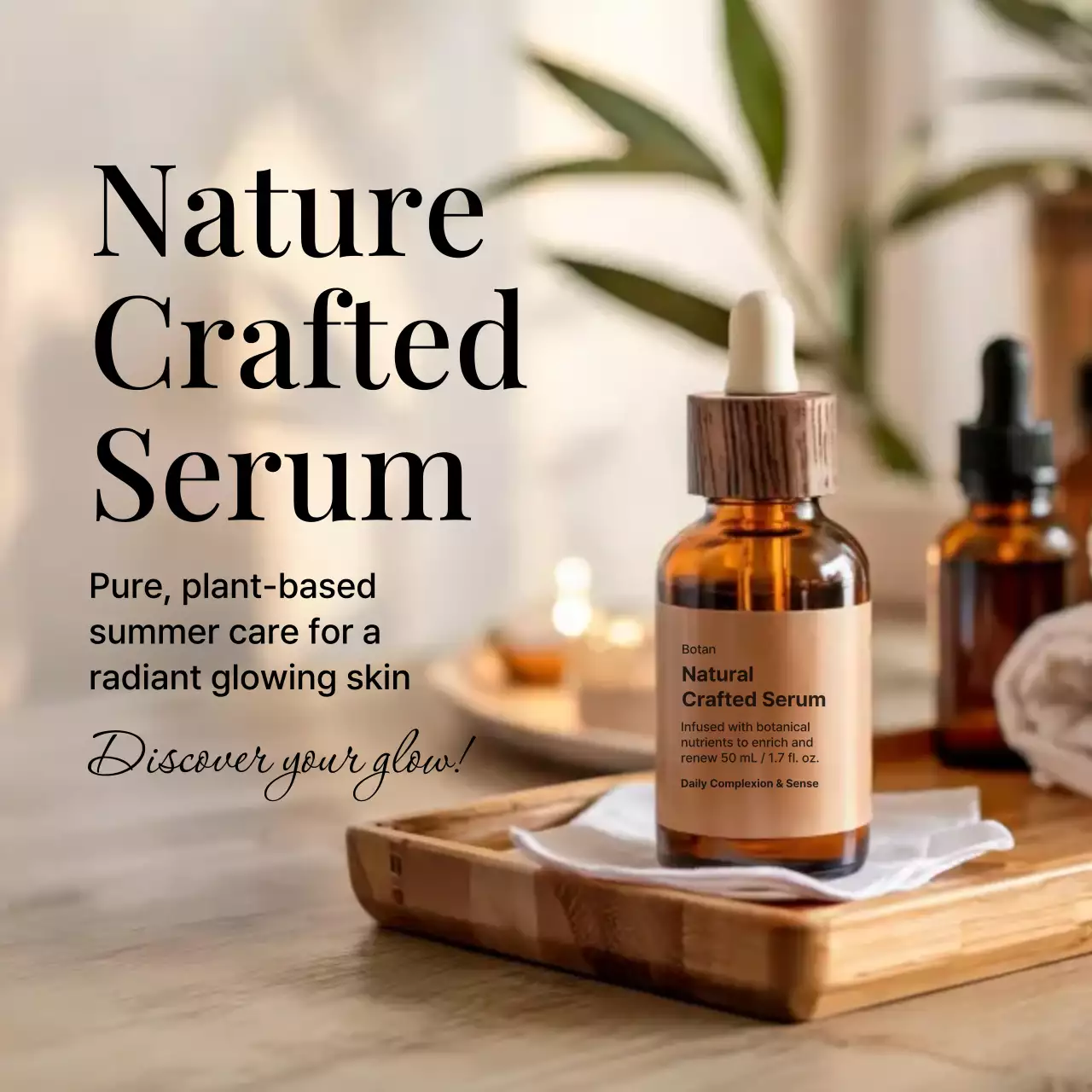 Brown Natural Skincare Serum Promotion Instagram Post