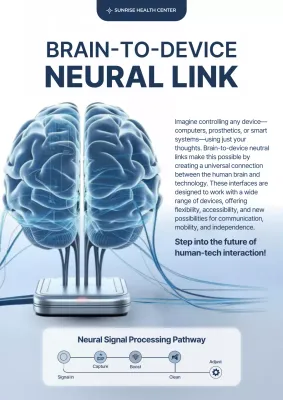 Blue Modern Neural Technology Promotional Poster