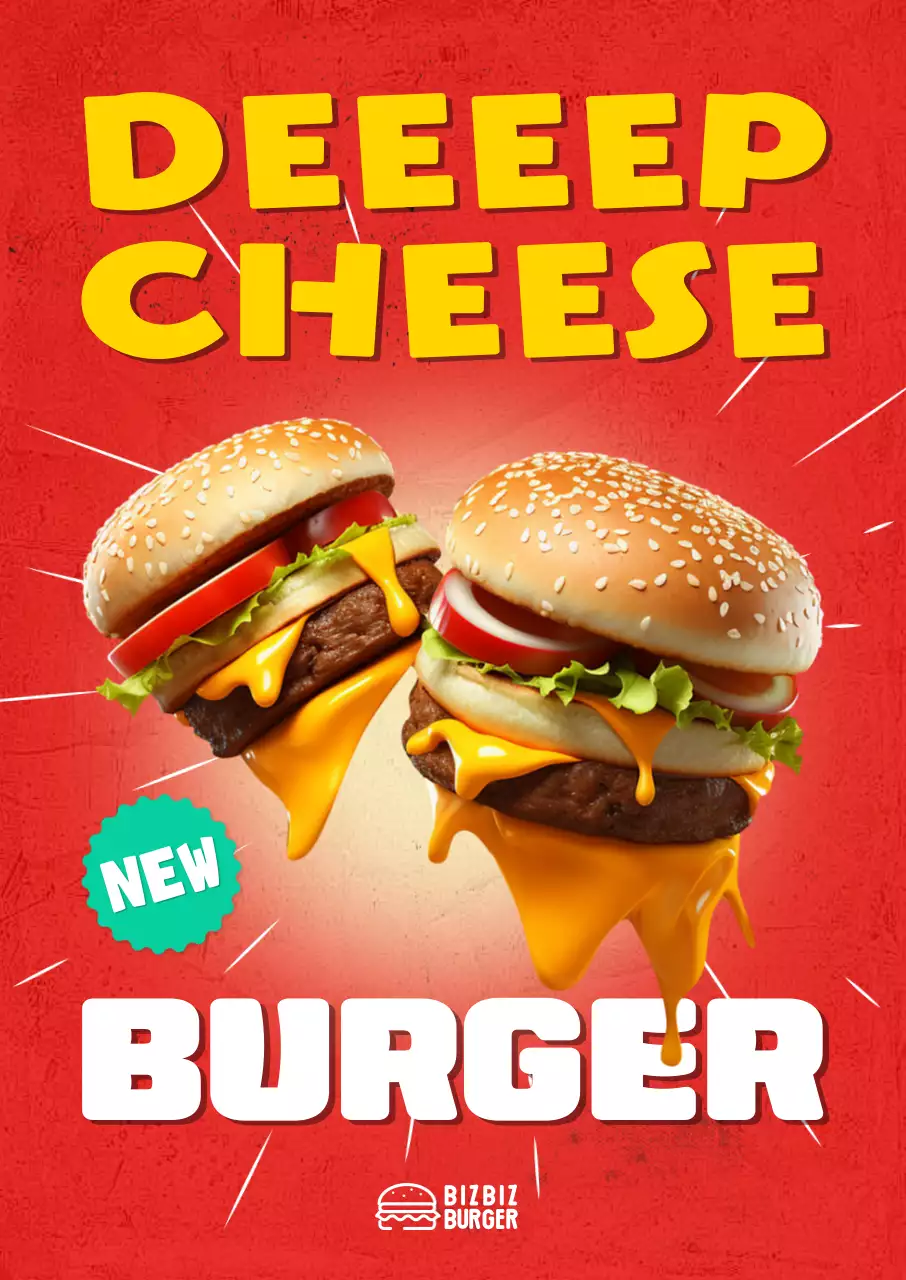 아메리칸 스타일의 햄버거 포스터