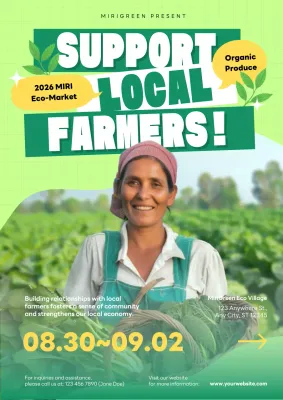 Green Rustic Farmers Promotion Poster