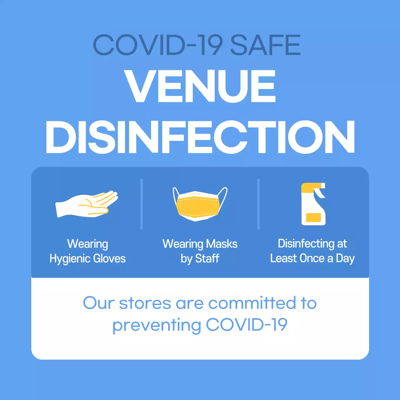 Blue Clean Covid-19 Disinfection Notice Instagram Post