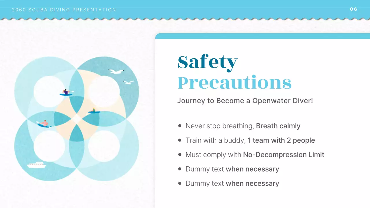 Scuba diving training introduction with light blue ocean illustration concept