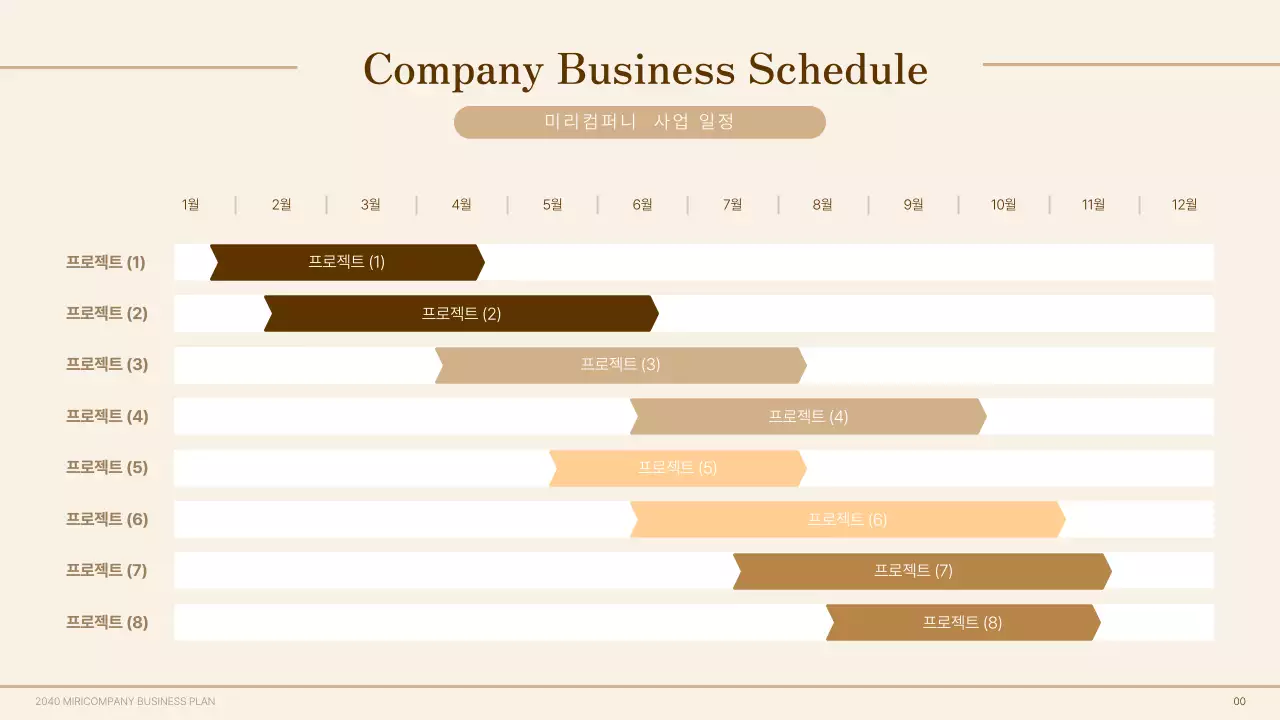 브라운색상 심플한 회사 신년 사업 계획서 