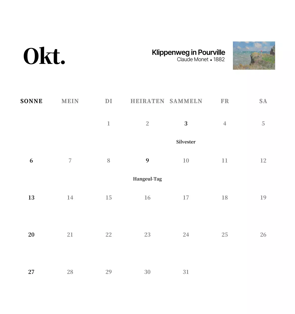 Ein schlichtes, klassisches Meisterwerk in Schwarz und Grau