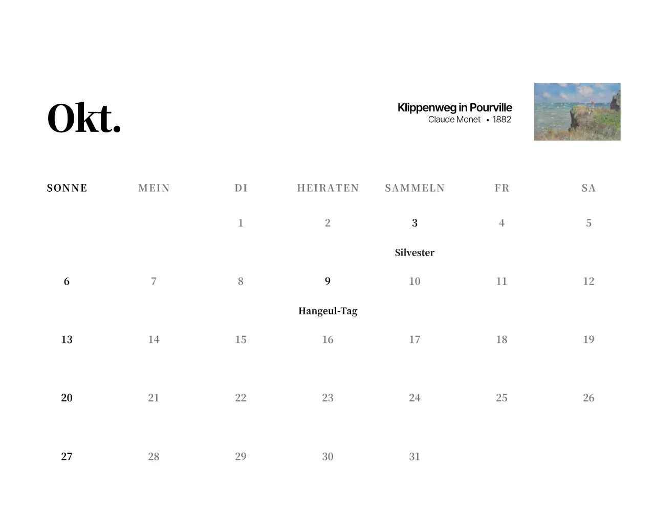 Ein schlichtes, klassisches Meisterwerk in Schwarz und Grau