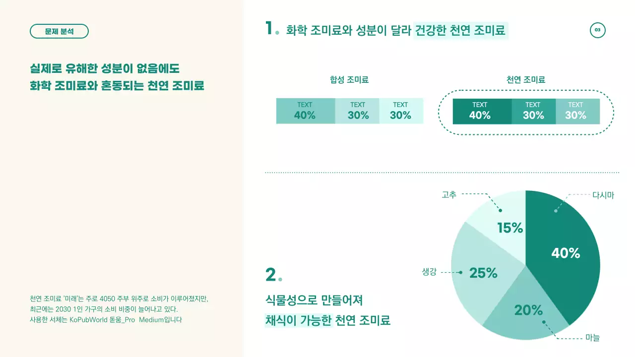 베이지와 그린의 심플하고 깔끔한 컨셉의 팝업스토어 기획서