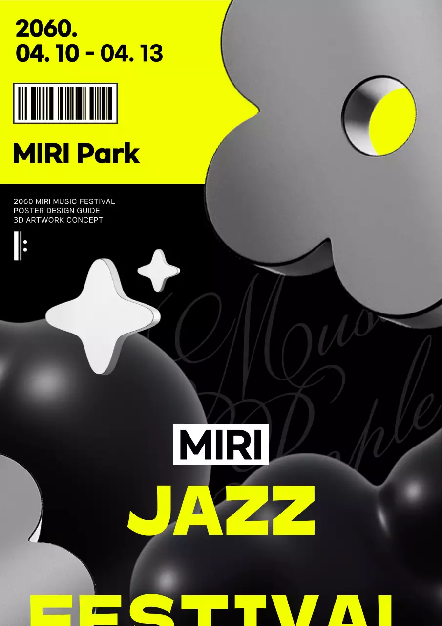 Yellow Abstract Jazz Event Poster