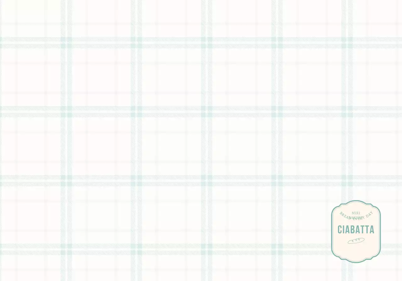 민트색과 노란색의 체크패턴이 있는 고급스러운 패치가 있는 빵집 컨셉